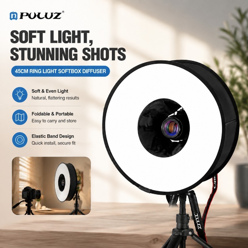 Photography Types Of Lighting - Softbox dobrável de 45cm com flash