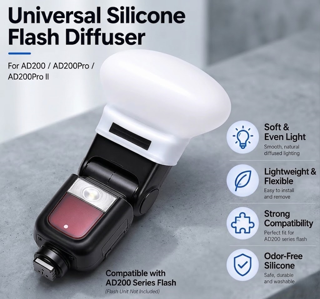 Photography Lighting Diffuser - Difusor de Flash de Silicone Capa