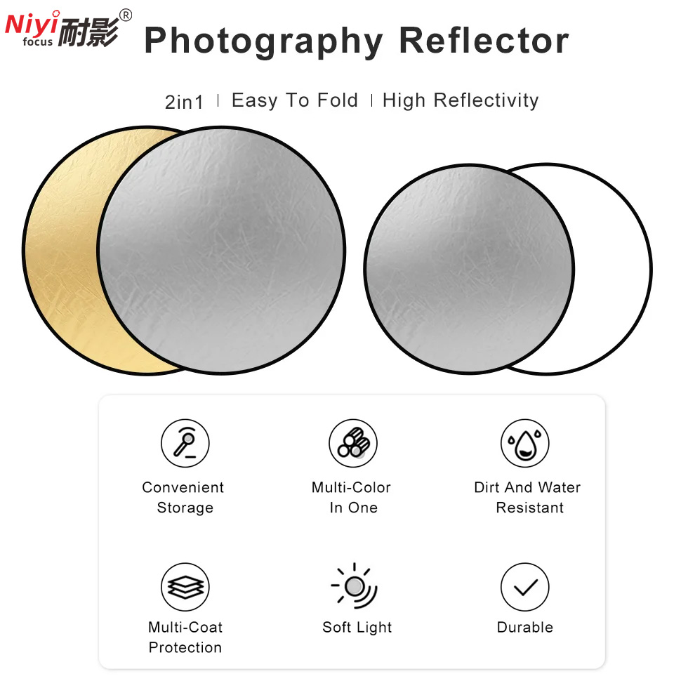 Refletor Portátil Redondo 2 em - Photography Lighting Diffuser avaliação e preço