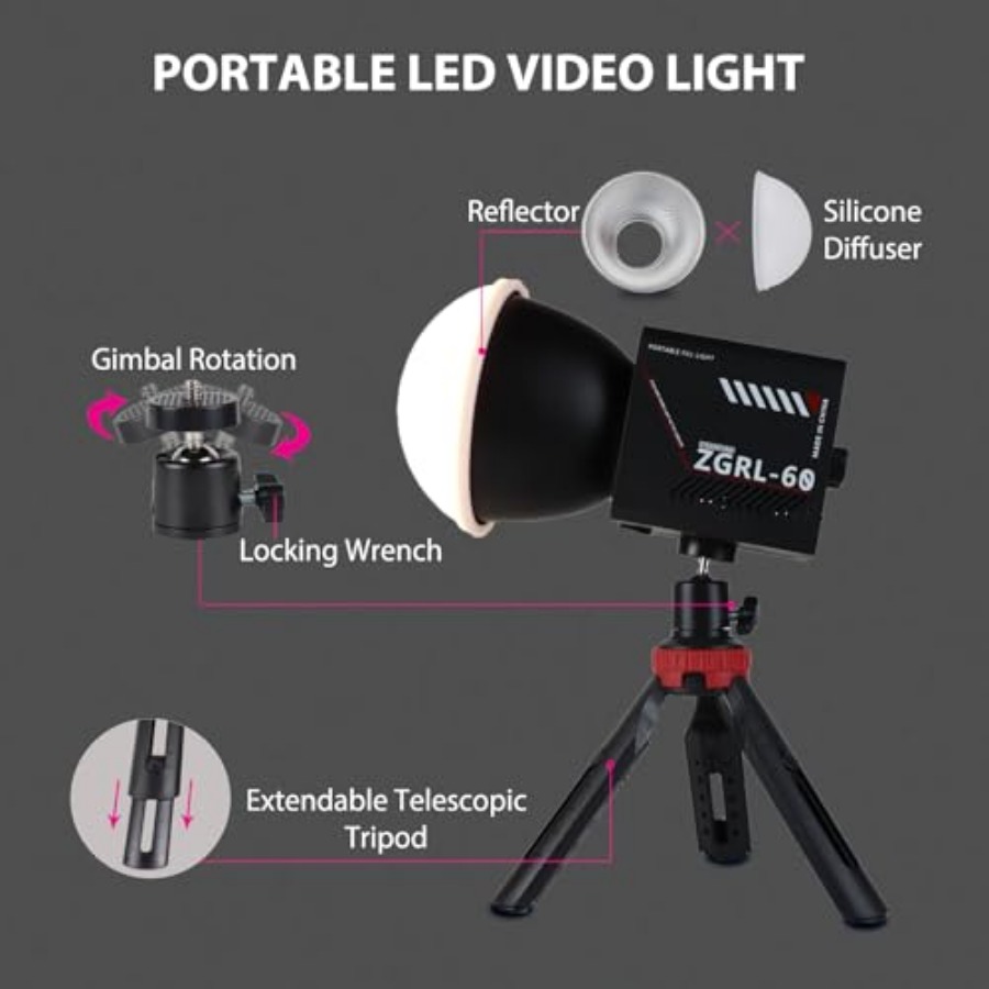 Luz de vídeo LED COB de 60W po - Photography Lighting Handheld avaliação e preço