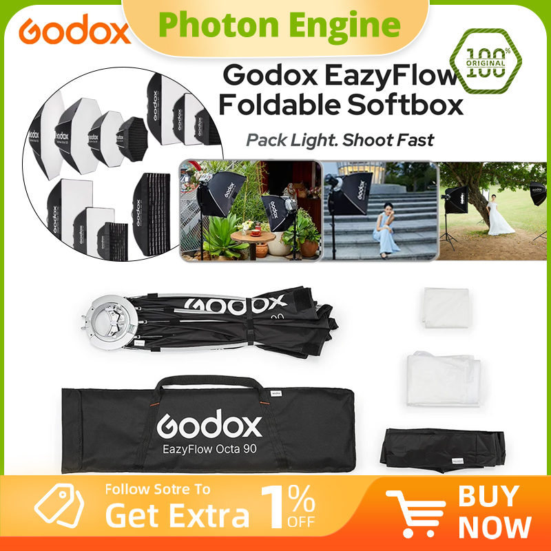 Softbox dobrável Godox EazyFlo - Photography Lighting Handheld avaliação e preço